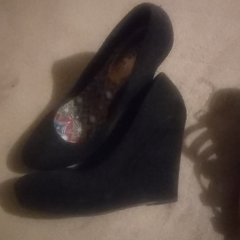 Wedge black dress shoes